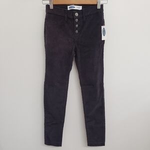 Old Navy Black Rockstar Corduroy Jeggings Girls Sz 10